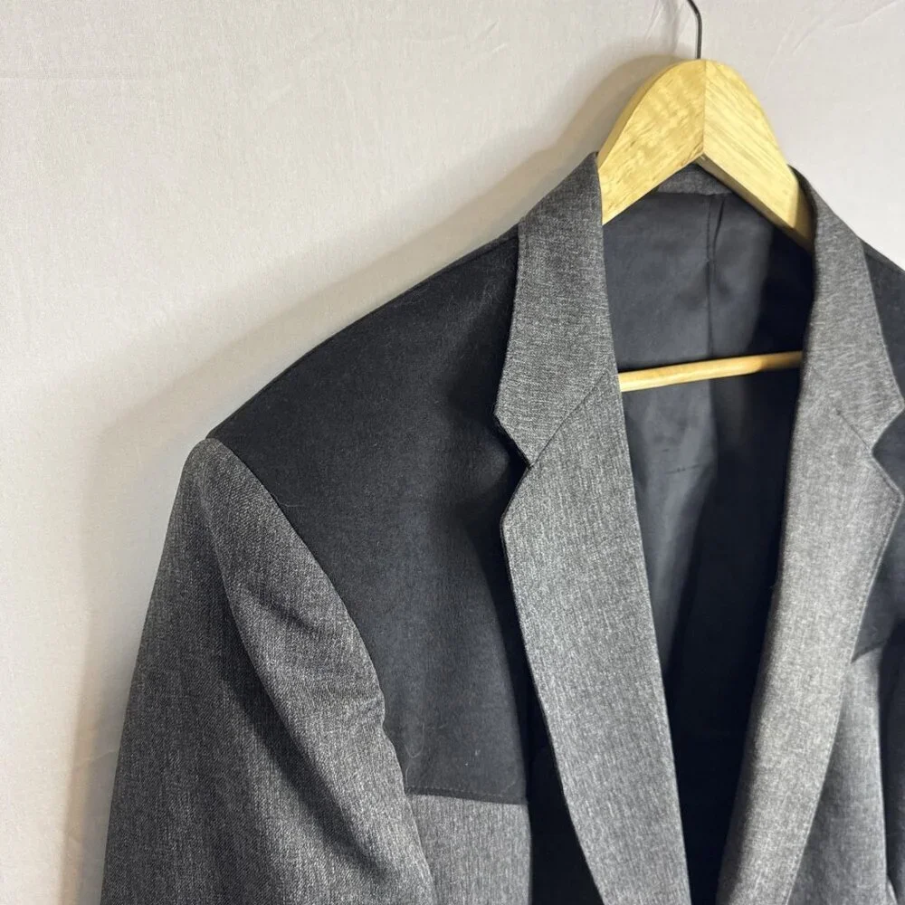 Circle S Western‎ Blazer Men’s 48R Gray Two-Tone Cowboy Sport Coat USA Made